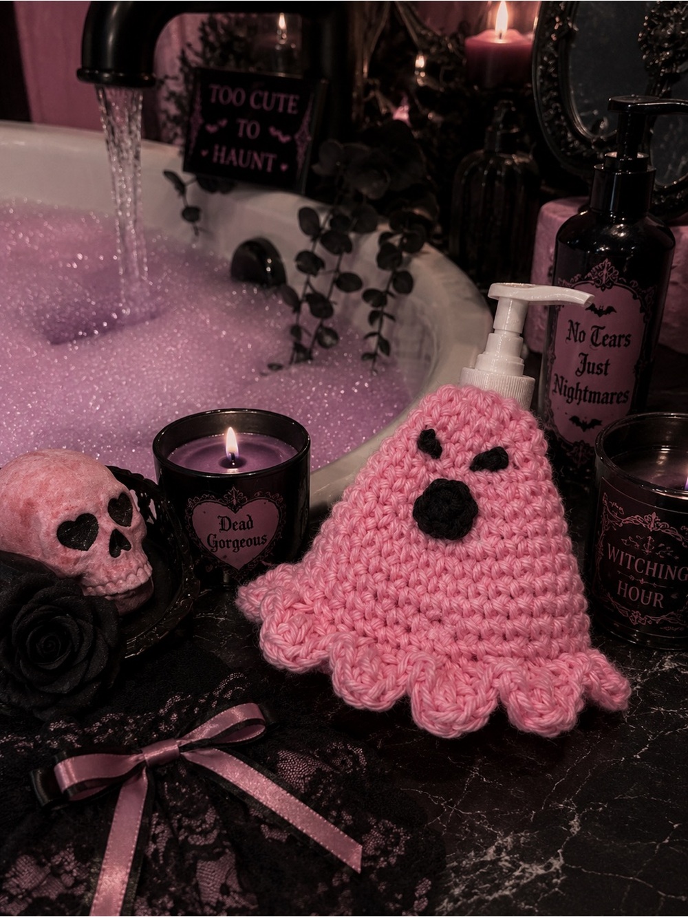 100% Cotton Crochet Soap Saver Halloween Eco-Friendly Exfoliating Soap Pouch - Picture 2 of 5